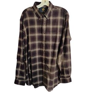 Viyella Wool Blend Woven Plaid Button Down Long Sleeve Shirt L